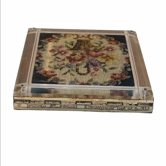 Vintage Fifth Ave Rex Flower sq Compact Powder - Picture 5 of 8